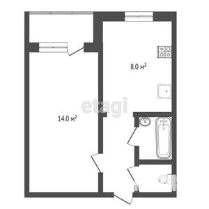 1-к квартира, вторичка, 28м2, 7/9 этаж