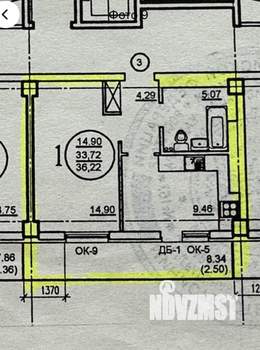 1-к квартира, вторичка, 36м2, 2/17 этаж
