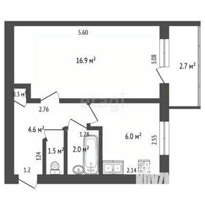 1-к квартира, вторичка, 31м2, 3/5 этаж