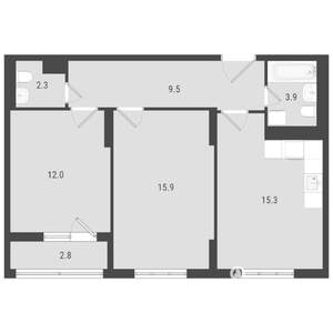 2-к квартира, вторичка, 60м2, 9/24 этаж