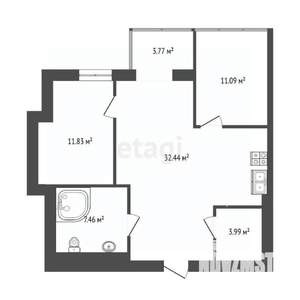 2-к квартира, вторичка, 70м2, 13/24 этаж