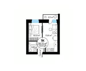 1-к квартира, вторичка, 39м2, 14/18 этаж