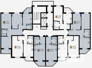 2-к квартира, строящийся дом, 55м2, 16/26 этаж