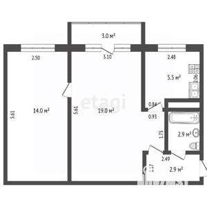 2-к квартира, вторичка, 44м2, 5/5 этаж