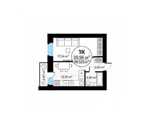 1-к квартира, вторичка, 40м2, 14/18 этаж