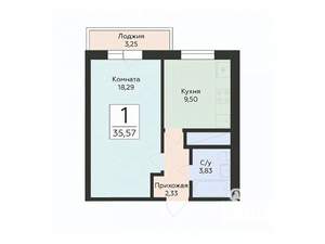 1-к квартира, вторичка, 36м2, 2/24 этаж