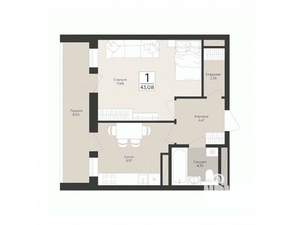 1-к квартира, вторичка, 43м2, 11/17 этаж