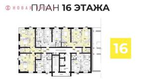 2-к квартира, строящийся дом, 78м2, 16/16 этаж