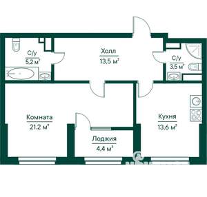 1-к квартира, вторичка, 61м2, 3/29 этаж