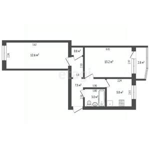 2-к квартира, вторичка, 44м2, 4/5 этаж