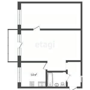 2-к квартира, вторичка, 45м2, 5/5 этаж
