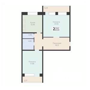 2-к квартира, строящийся дом, 85м2, 5/10 этаж