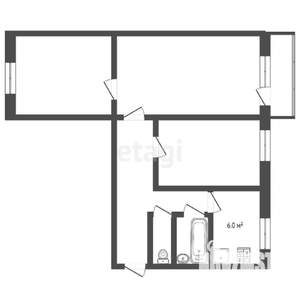 3-к квартира, вторичка, 59м2, 4/5 этаж