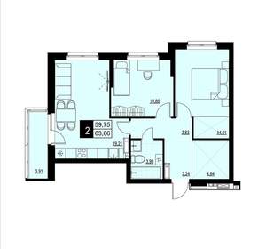 2-к квартира, вторичка, 62м2, 4/23 этаж