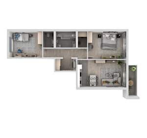 2-к квартира, вторичка, 60м2, 1/18 этаж