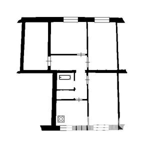 3-к квартира, вторичка, 74м2, 1/3 этаж