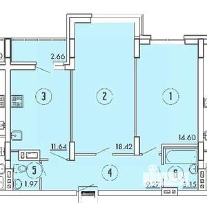 2-к квартира, вторичка, 61м2, 6/9 этаж