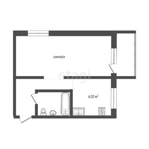 1-к квартира, вторичка, 32м2, 5/5 этаж