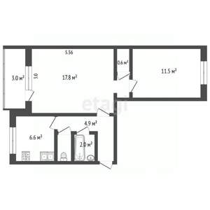 2-к квартира, вторичка, 45м2, 5/5 этаж