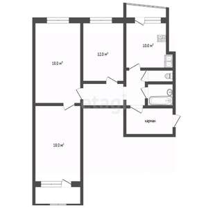 3-к квартира, вторичка, 66м2, 6/12 этаж