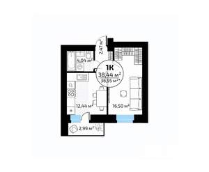 1-к квартира, вторичка, 38м2, 8/18 этаж