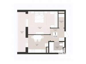 1-к квартира, вторичка, 43м2, 7/17 этаж