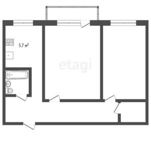 2-к квартира, вторичка, 42м2, 2/5 этаж