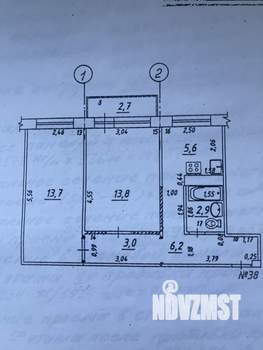 2-к квартира, вторичка, 45м2, 5/5 этаж