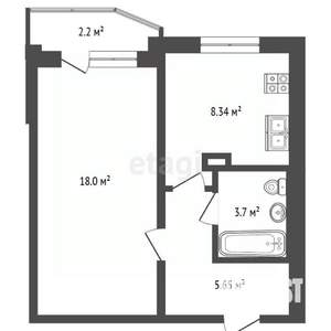 1-к квартира, вторичка, 37м2, 5/5 этаж