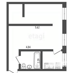 1-к квартира, вторичка, 32м2, 2/2 этаж