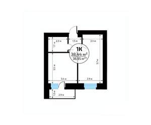 1-к квартира, вторичка, 38м2, 6/18 этаж