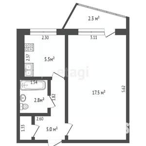 1-к квартира, вторичка, 31м2, 5/9 этаж