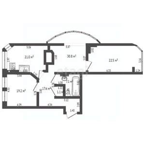 3-к квартира, вторичка, 124м2, 20/26 этаж