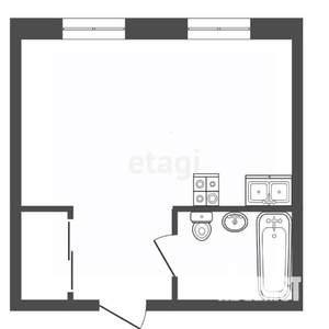 Студия квартира, вторичка, 36м2, 15/25 этаж