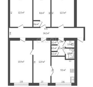 5-к квартира, вторичка, 91м2, 3/5 этаж