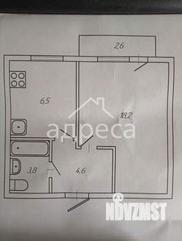 1-к квартира, вторичка, 33м2, 2/5 этаж