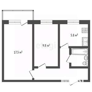 2-к квартира, вторичка, 42м2, 5/5 этаж
