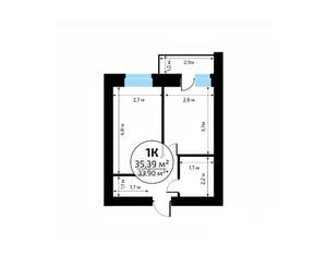 1-к квартира, вторичка, 35м2, 5/18 этаж