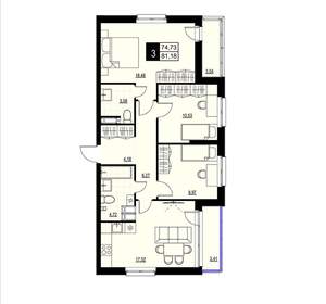 3-к квартира, вторичка, 78м2, 11/23 этаж