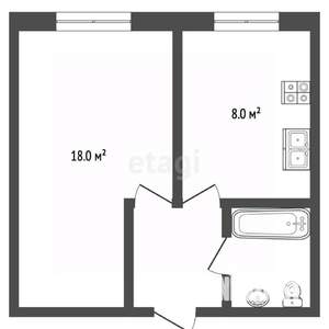 1-к квартира, вторичка, 33м2, 5/9 этаж