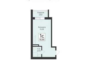 Студия квартира, вторичка, 40м2, 6/13 этаж