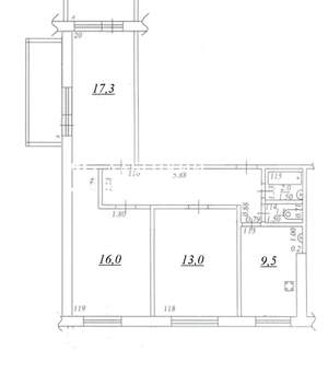 3-к квартира, вторичка, 67м2, 1/9 этаж