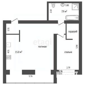 2-к квартира, вторичка, 65м2, 15/18 этаж