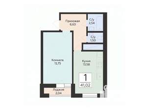 1-к квартира, вторичка, 41м2, 6/24 этаж