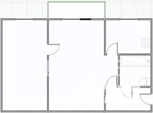 2-к квартира, вторичка, 45м2, 5/5 этаж
