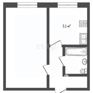 1-к квартира, вторичка, 30м2, 1/9 этаж