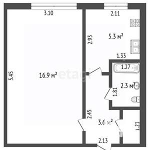 1-к квартира, вторичка, 28м2, 1/16 этаж