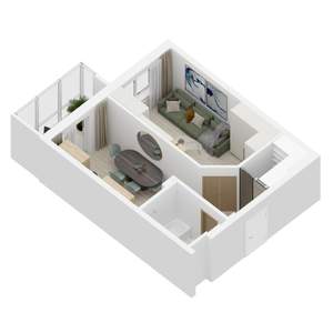 1-к квартира, строящийся дом, 45м2, 15/27 этаж