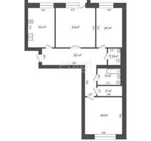 3-к квартира, вторичка, 109м2, 4/10 этаж