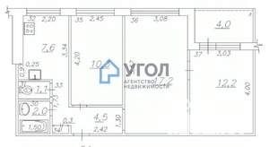 3-к квартира, вторичка, 59м2, 2/9 этаж